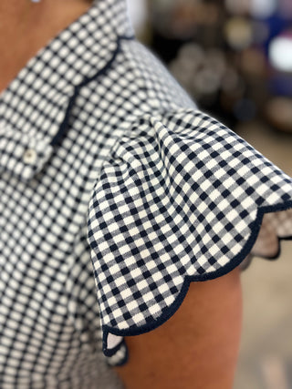 Classic Navy Gingham Dress