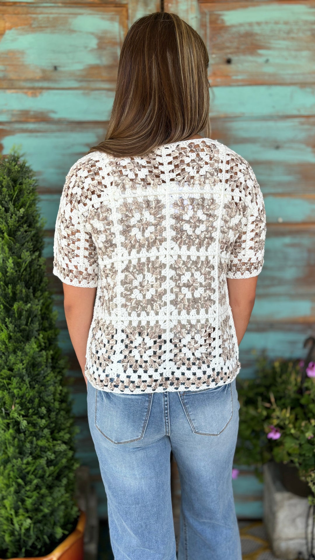 Rickie Crochet Top-Short Sleeves-Davi & Dani-Evergreen Boutique, Women’s Fashion Boutique in Santa Claus, Indiana