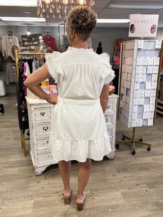 Just Add White Seersucker Dress