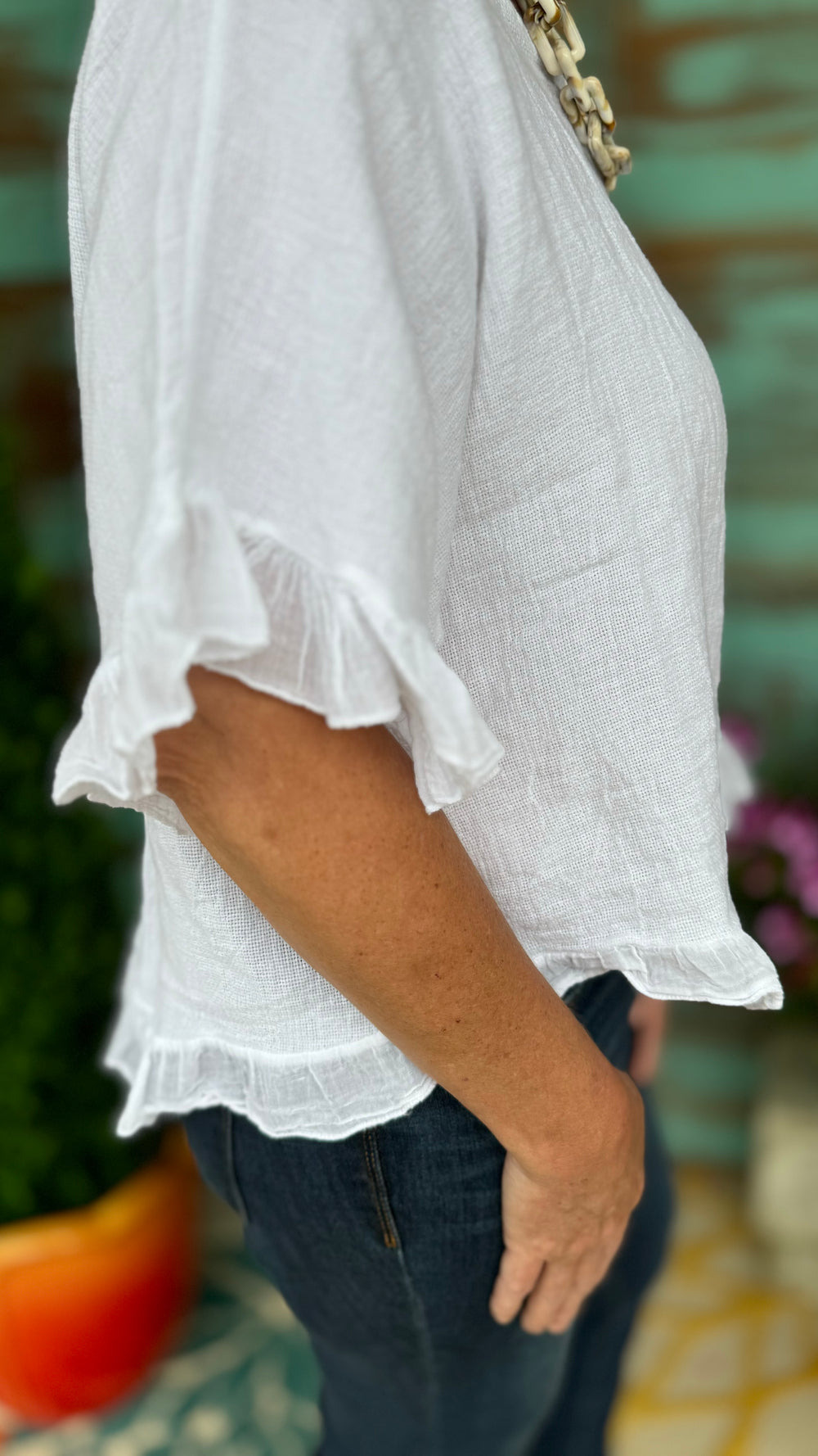 Shania Ruffled Cropped Top-Short Sleeves-Yolly-Evergreen Boutique, Women’s Fashion Boutique in Santa Claus, Indiana