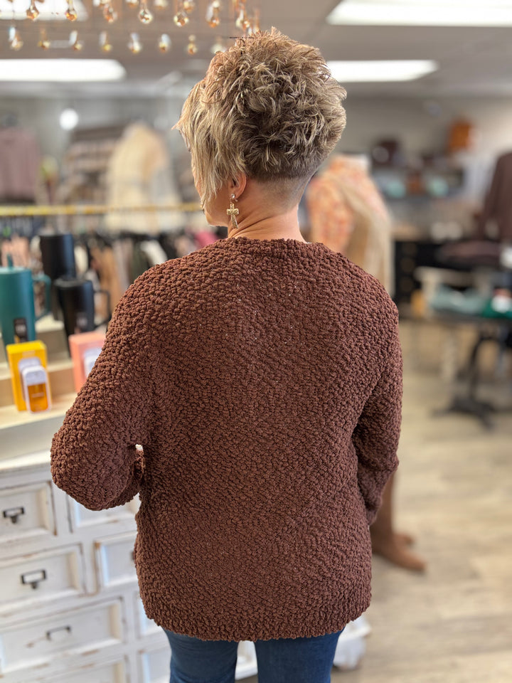 The Cleo Popcorn Sweater Cardigan-Tops-Zenana-Evergreen Boutique, Women’s Fashion Boutique in Santa Claus, Indiana