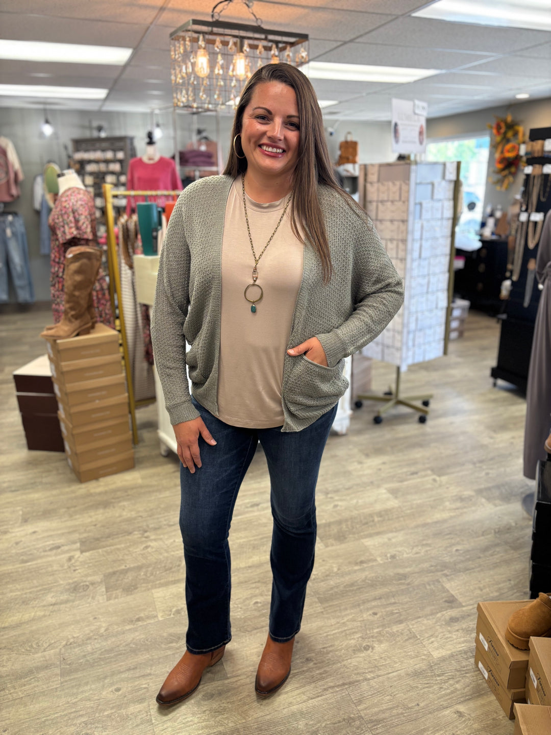 The Aria Sweater Cardigan-Tops-Be Cool-Evergreen Boutique, Women’s Fashion Boutique in Santa Claus, Indiana