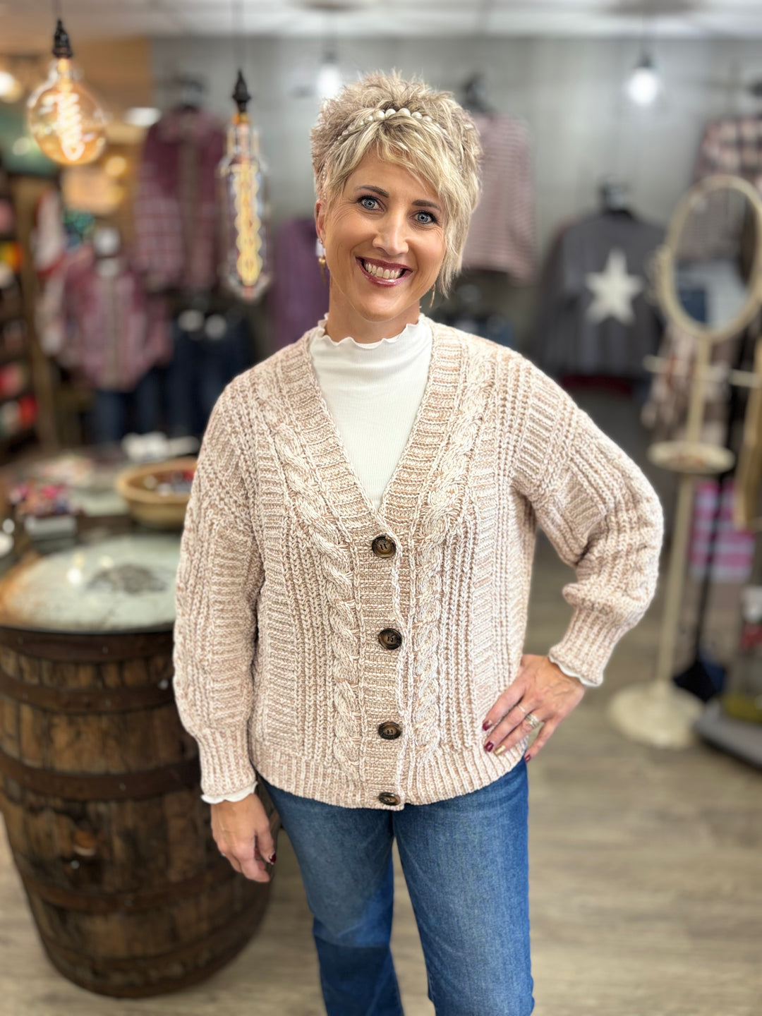 Sweet Snuggles Cable Knit Cardigan-Tops-So Me-Evergreen Boutique, Women’s Fashion Boutique in Santa Claus, Indiana