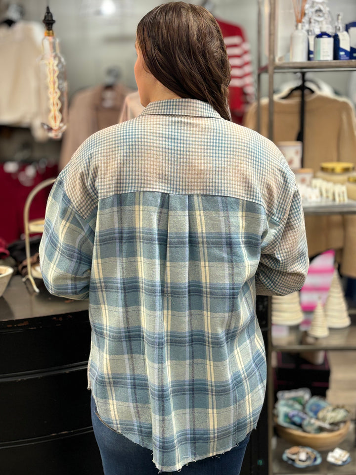 Kambrie Plaid Flannel Shirt-Evergreen Boutique-Evergreen Boutique, Women’s Fashion Boutique in Santa Claus, Indiana