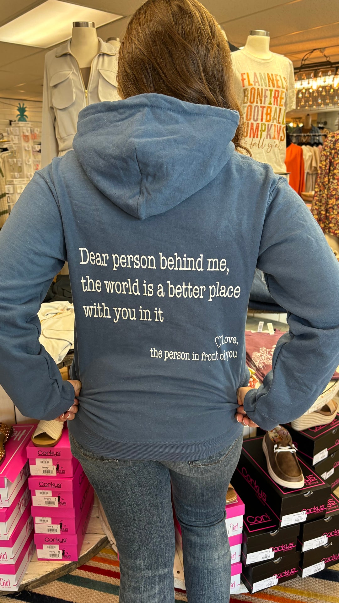 Dear Person Behind Me-Sweatshirts-Exclusive Thredz-Evergreen Boutique, Women’s Fashion Boutique in Santa Claus, Indiana