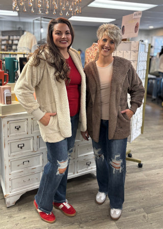 The Big Cozy One Sherpa Jacket-Jackets-Zenana-Evergreen Boutique, Women’s Fashion Boutique in Santa Claus, Indiana