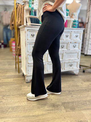 Brushed Microfiber Flare Hi-waist Yoga Pants