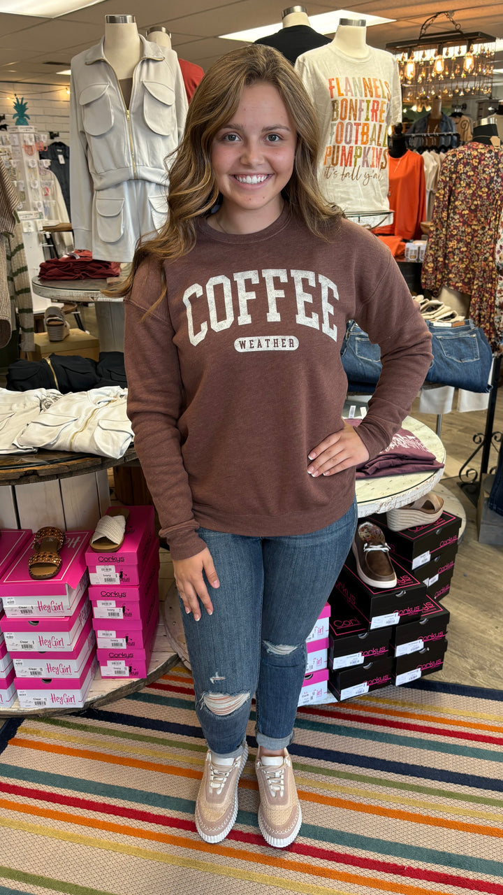 Coffee Weather Sweatshirt-Sweatshirts-Oat Collective-Evergreen Boutique, Women’s Fashion Boutique in Santa Claus, Indiana