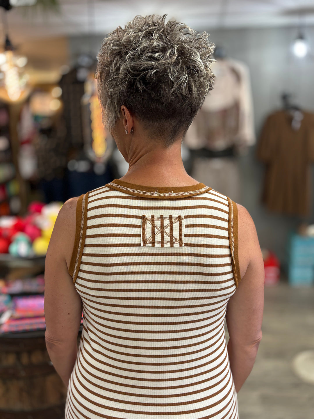 Caramel Glow Striped Maxi Dress-Dresses-Blu Pepper-Evergreen Boutique, Women’s Fashion Boutique in Santa Claus, Indiana