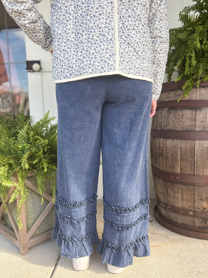 Frill Seeker Tiered Ruffled Pants-Bottoms-Mittoshop-Evergreen Boutique, Women’s Fashion Boutique in Santa Claus, Indiana