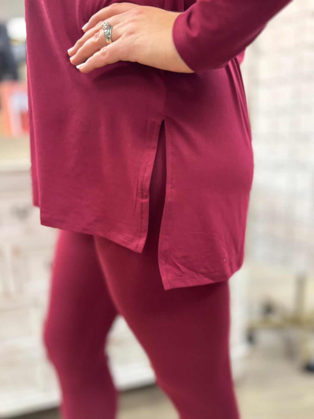 The Coffee Run Microfiber Lounge Set-Tops-Zenana-Evergreen Boutique, Women’s Fashion Boutique in Santa Claus, Indiana