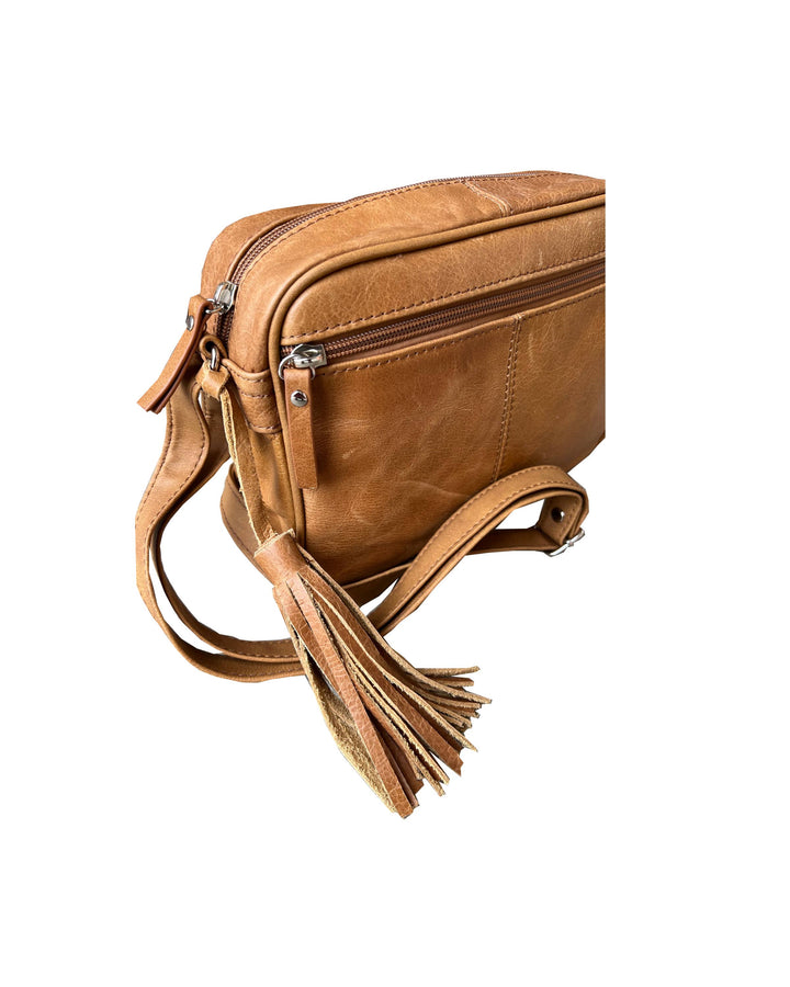 Cowhide Leather Crossbody Bag-Accessories-Roma Leathers, Inc.-Evergreen Boutique, Women’s Fashion Boutique in Santa Claus, Indiana