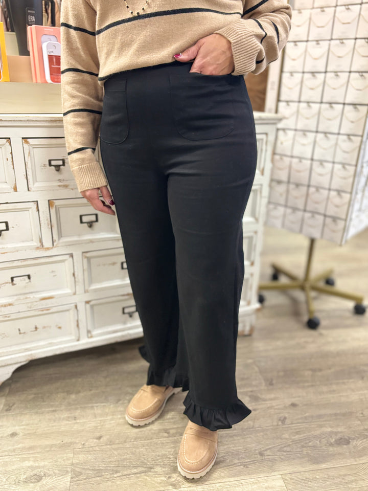 Two Pocket Tempo Ruffle Hem Pants