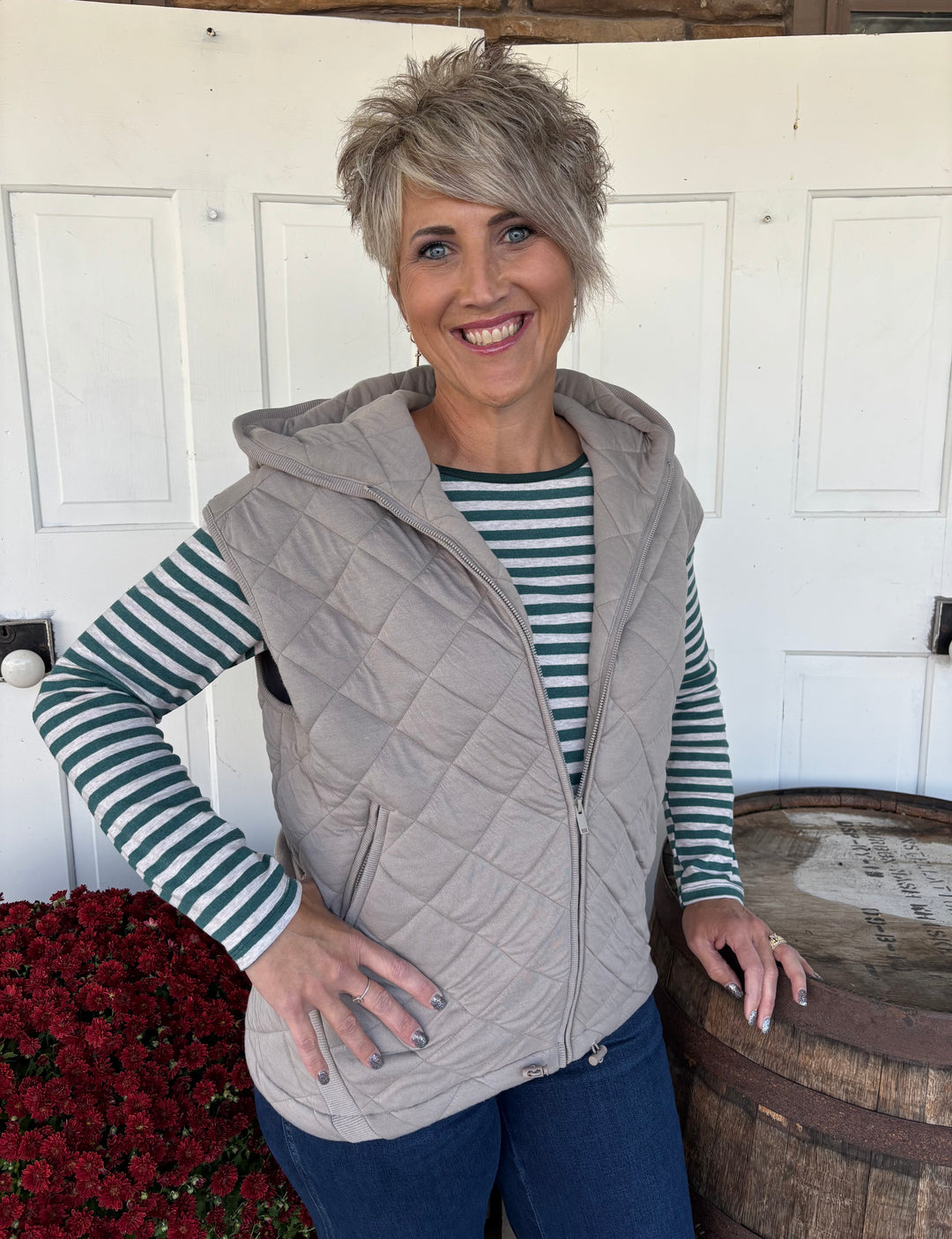 The Perfect Layer Quilted Zip Up Vest-Tops-Rae Mode-Evergreen Boutique, Women’s Fashion Boutique in Santa Claus, Indiana