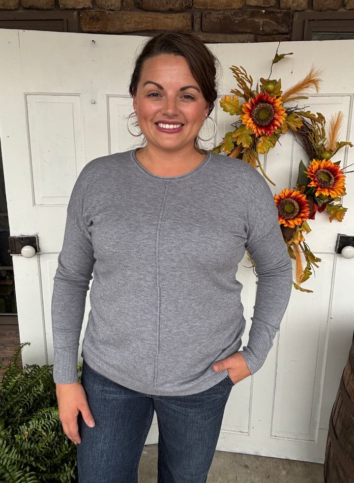 The Kennsington Front Seam Sweater-Tops-Zenana-Evergreen Boutique, Women’s Fashion Boutique in Santa Claus, Indiana