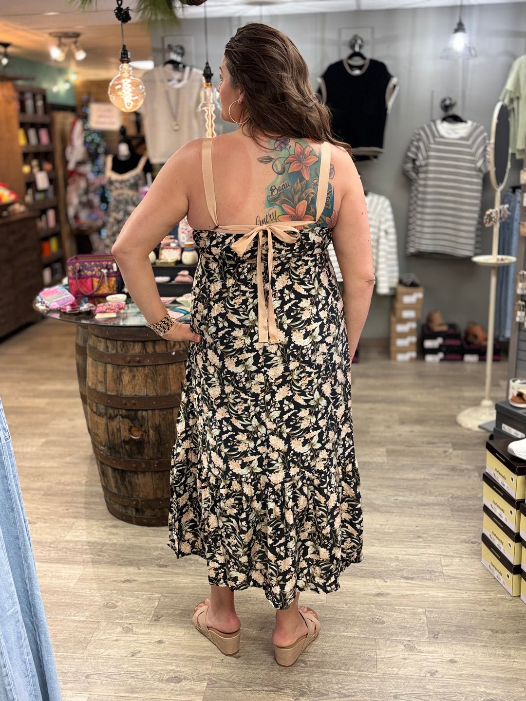 Forever Charming Midi Dress-Dresses-Blu Pepper-Evergreen Boutique, Women’s Fashion Boutique in Santa Claus, Indiana