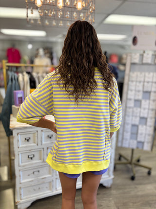 Lemon Lavender Stripe Top