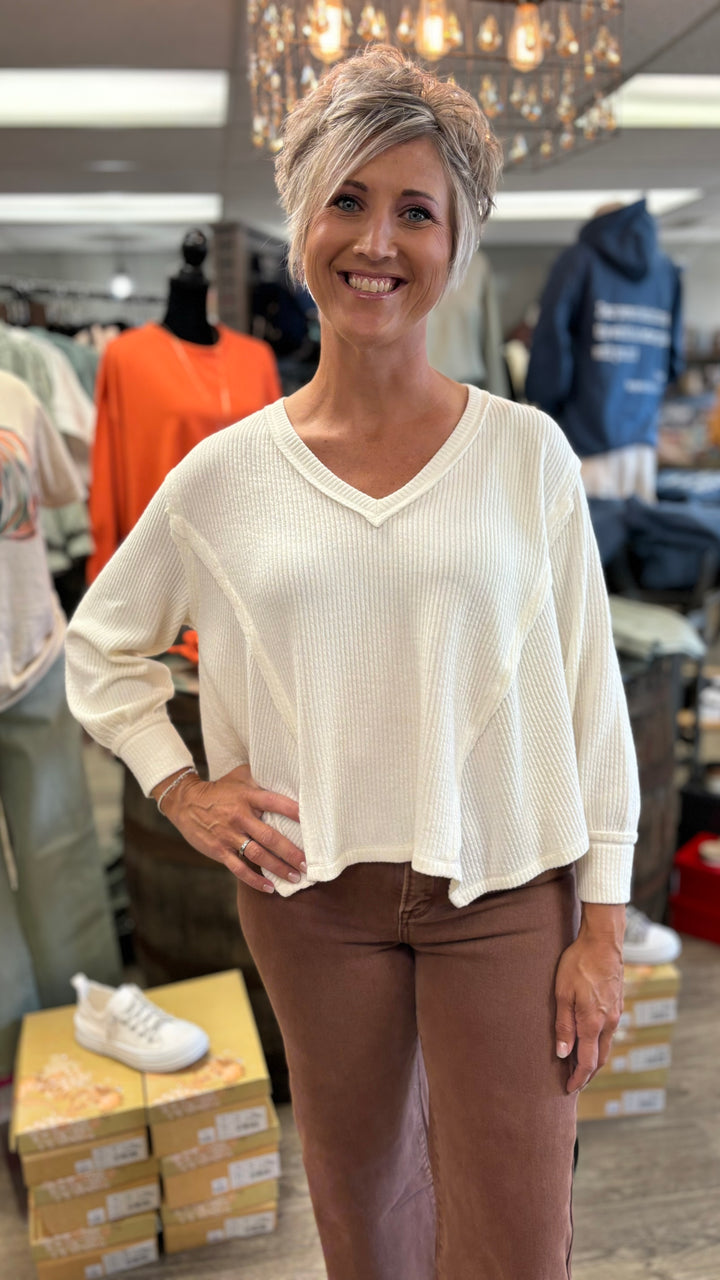 The Vivian Ribbed Top-Tops-Blu Pepper-Evergreen Boutique, Women’s Fashion Boutique in Santa Claus, Indiana