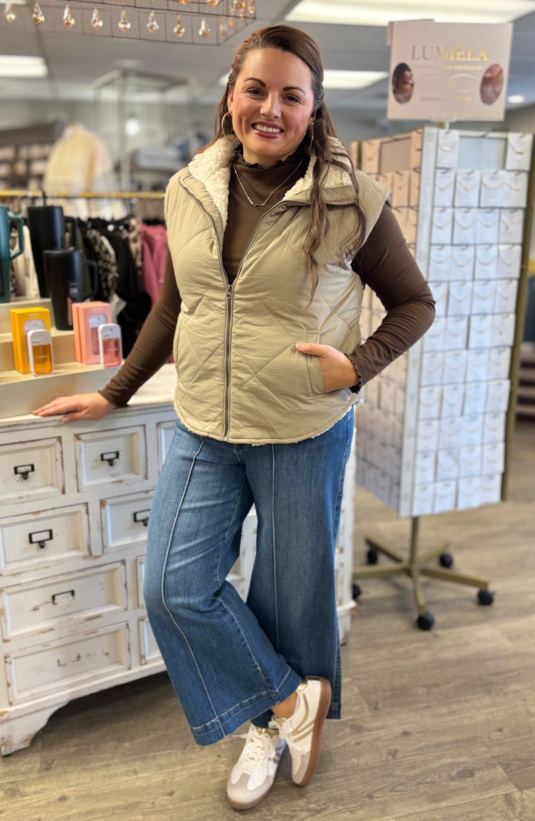 The Snuggle Is Real Quilted Vest-Tops-Blu Pepper-Evergreen Boutique, Women’s Fashion Boutique in Santa Claus, Indiana