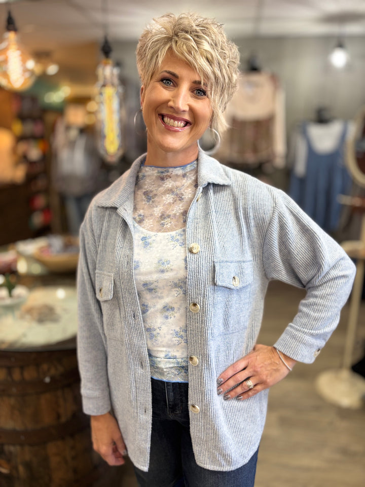 The Hangout Ribbed Shacket-Tops-Timing-Evergreen Boutique, Women’s Fashion Boutique in Santa Claus, Indiana