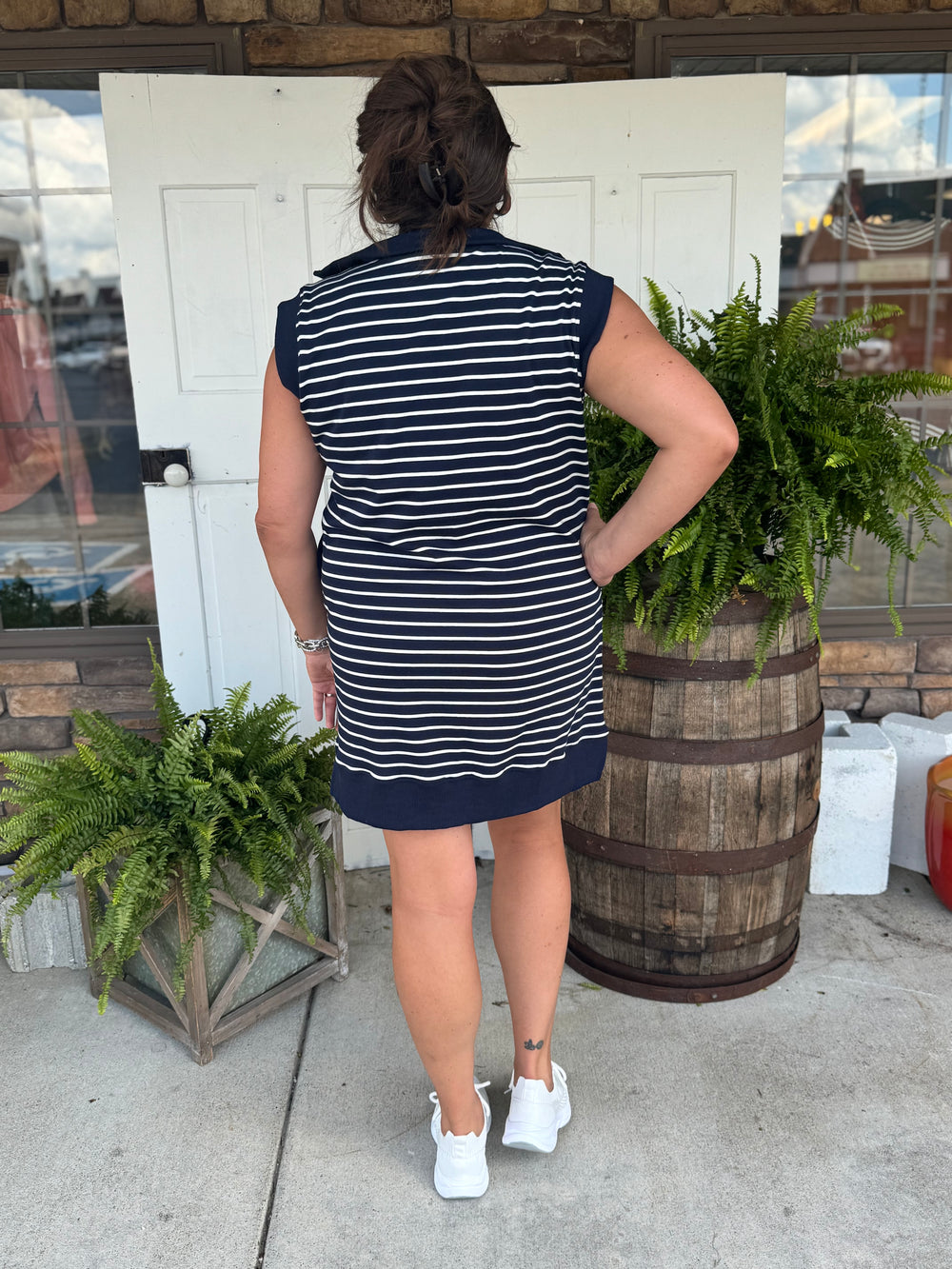 Ainsley Striped Dress-Dresses-Doe and Rae-Evergreen Boutique, Women’s Fashion Boutique in Santa Claus, Indiana