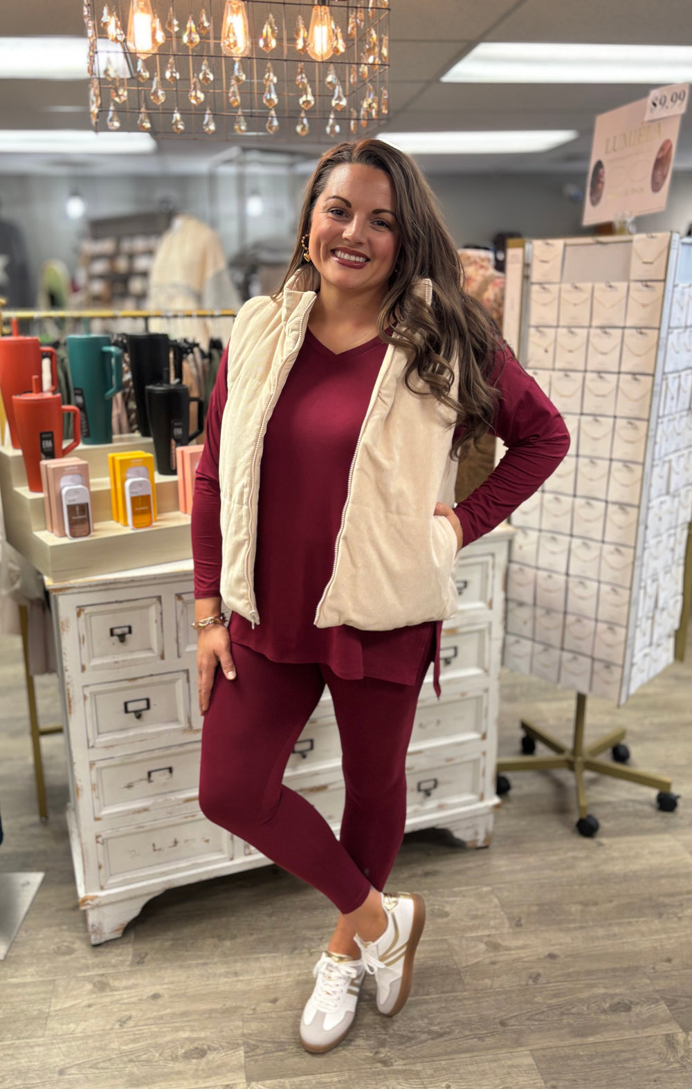 The Coffee Run Microfiber Lounge Set-Tops-Zenana-Evergreen Boutique, Women’s Fashion Boutique in Santa Claus, Indiana