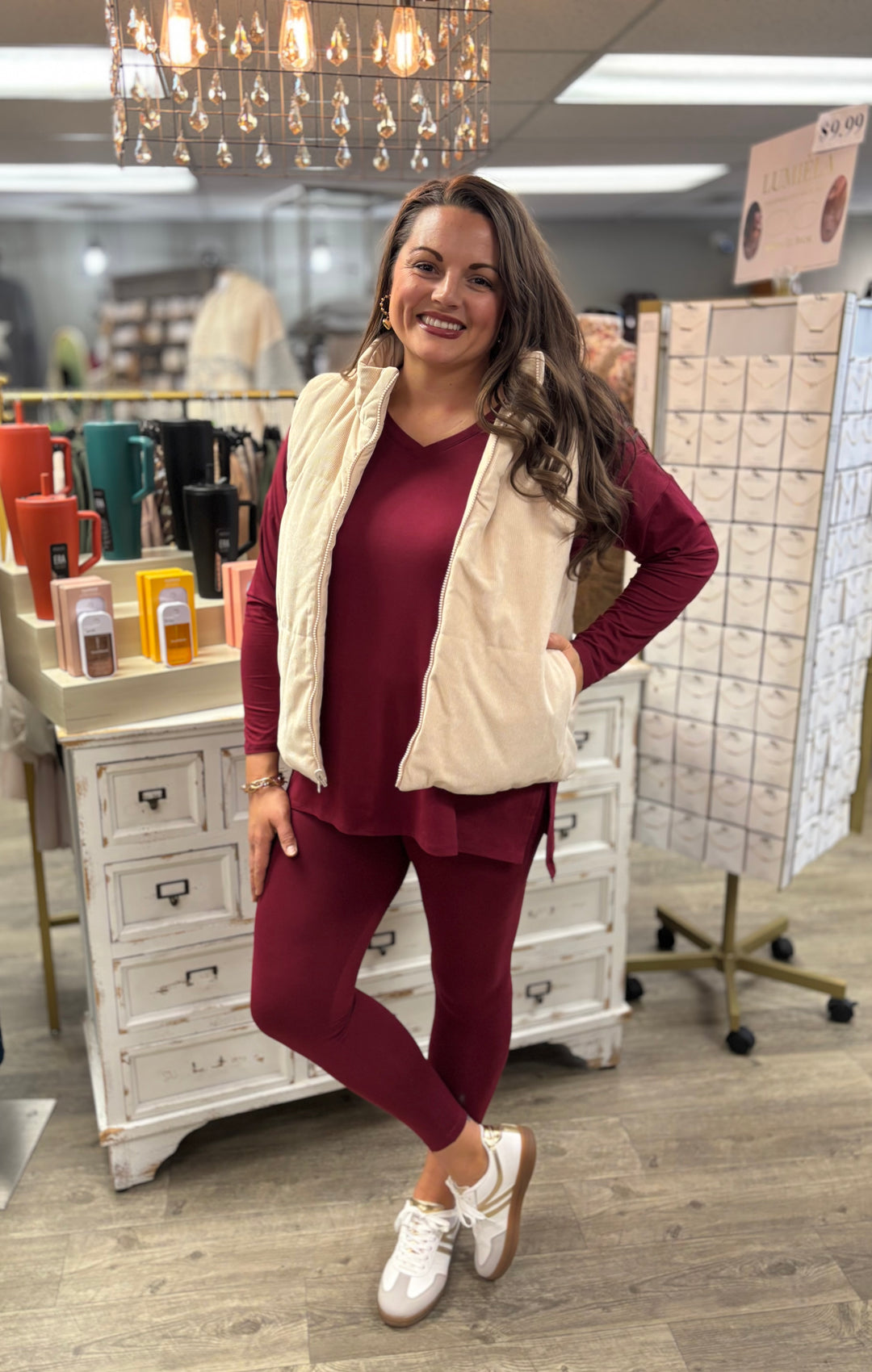 The Coffee Run Microfiber Lounge Set-Tops-Zenana-Evergreen Boutique, Women’s Fashion Boutique in Santa Claus, Indiana