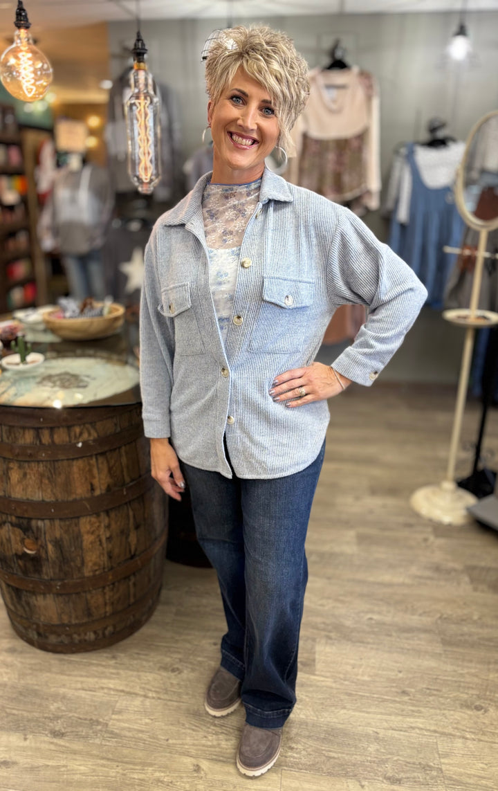 The Hangout Ribbed Shacket-Tops-Timing-Evergreen Boutique, Women’s Fashion Boutique in Santa Claus, Indiana