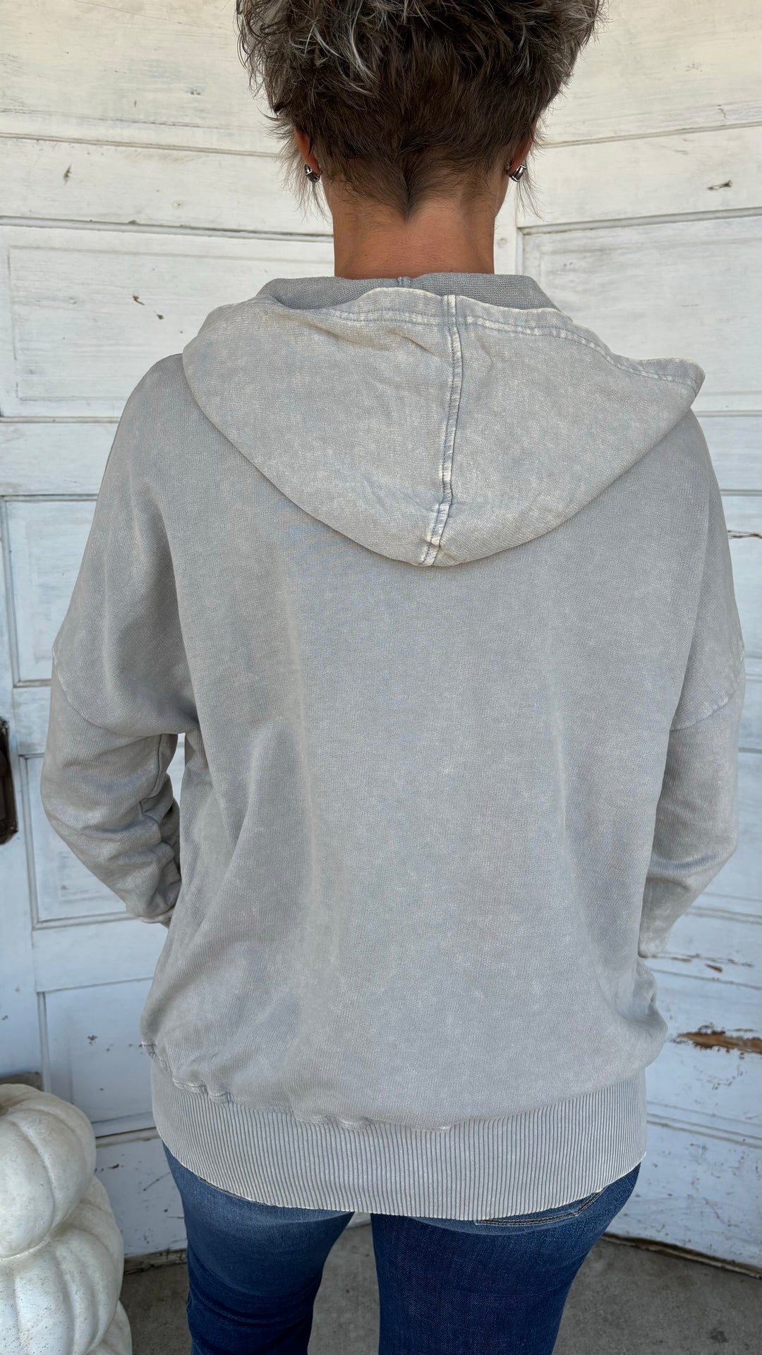 Zenana Outback Acid Wash Pocket Hoodie-Sweaters-Zenana-Evergreen Boutique, Women’s Fashion Boutique in Santa Claus, Indiana