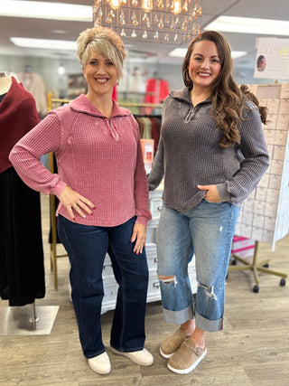 Mixed Signals Half Zip Top