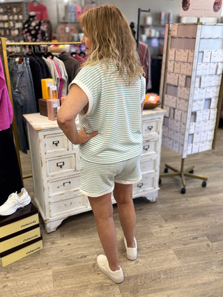 Bright Side Up Striped Shorts Set