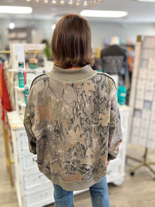Real-Tree Camouflage Mock-Neck Sweatshirt