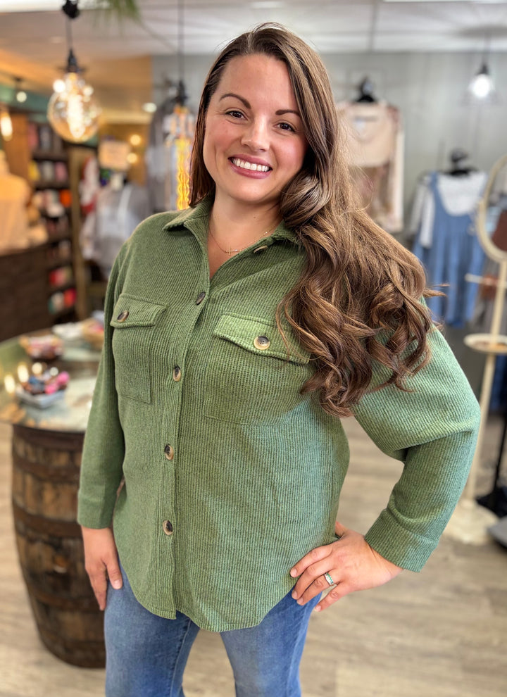 The Hangout Ribbed Shacket-Tops-Timing-Evergreen Boutique, Women’s Fashion Boutique in Santa Claus, Indiana