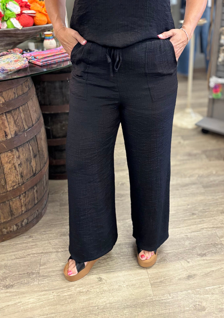 Midnight Sky Wide Leg Pants-Bottoms-Blu Pepper-Evergreen Boutique, Women’s Fashion Boutique in Santa Claus, Indiana