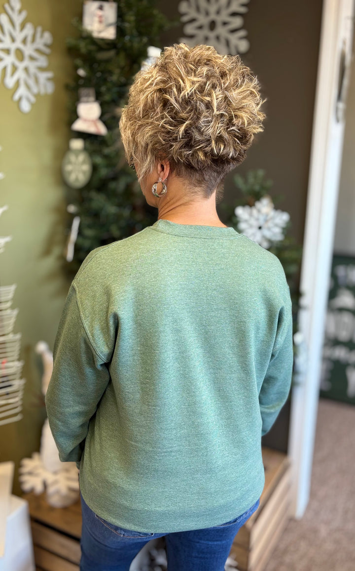 Patchwork Snowman Sweatshirt-Tops-Trendy Tee Co.-Evergreen Boutique, Women’s Fashion Boutique in Santa Claus, Indiana