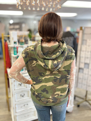 Vintage Camo Sleeveless Hoodie