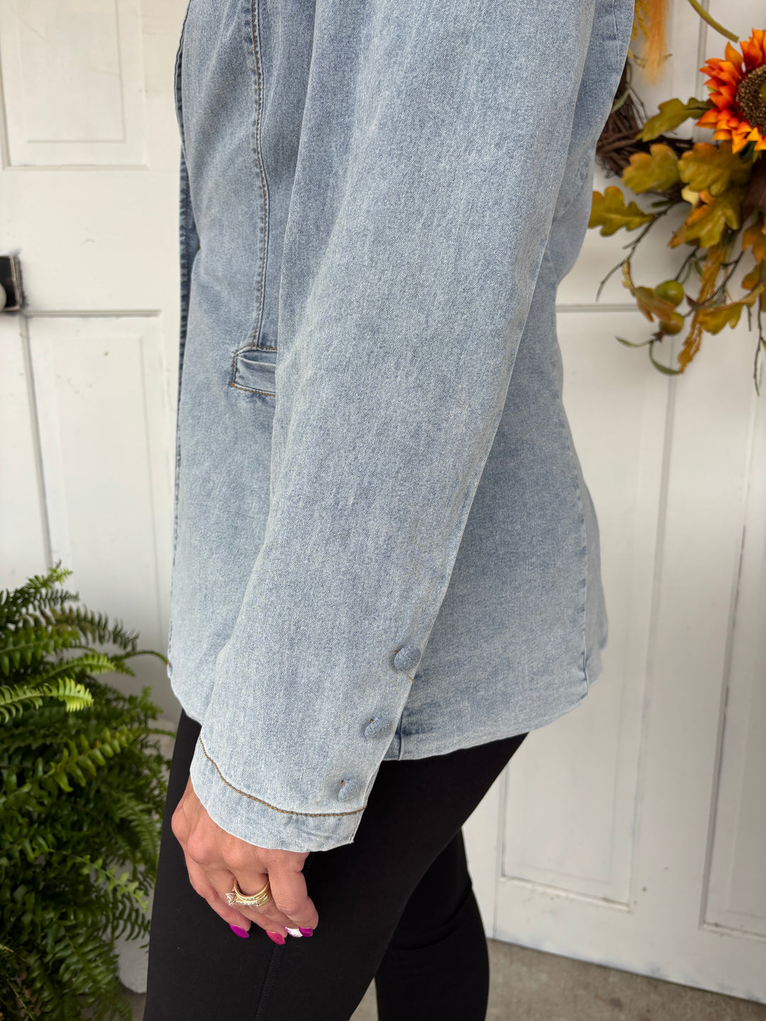 The Ashford Denim Blazer-Jackets-NoaBoa-Evergreen Boutique, Women’s Fashion Boutique in Santa Claus, Indiana