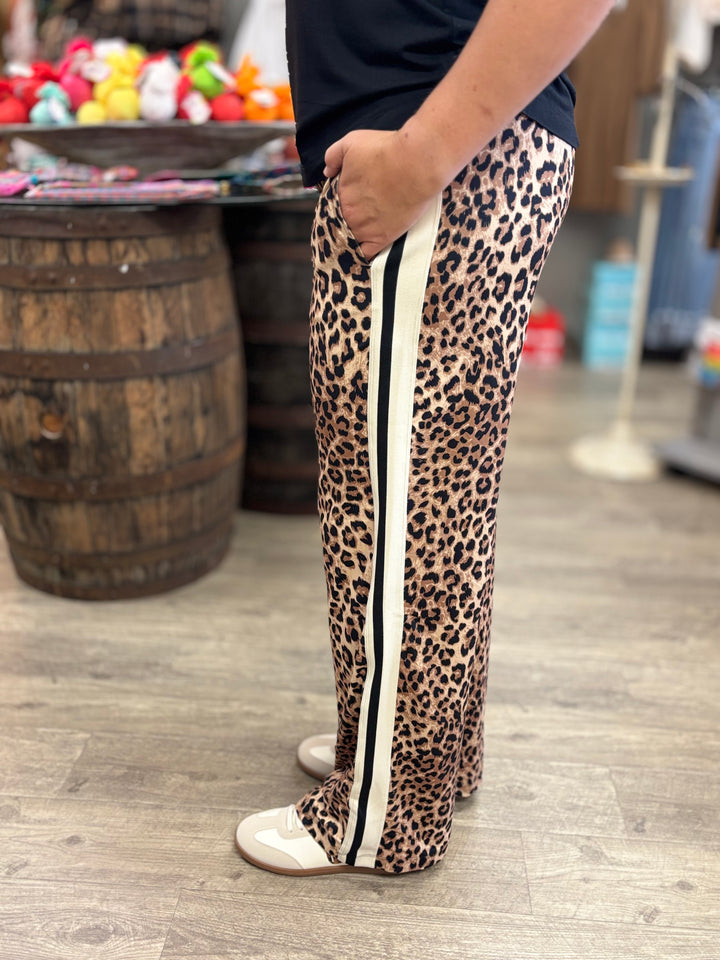 On The Prowl Leopard Print Pants-Bottoms-Rae Mode-Evergreen Boutique, Women’s Fashion Boutique in Santa Claus, Indiana