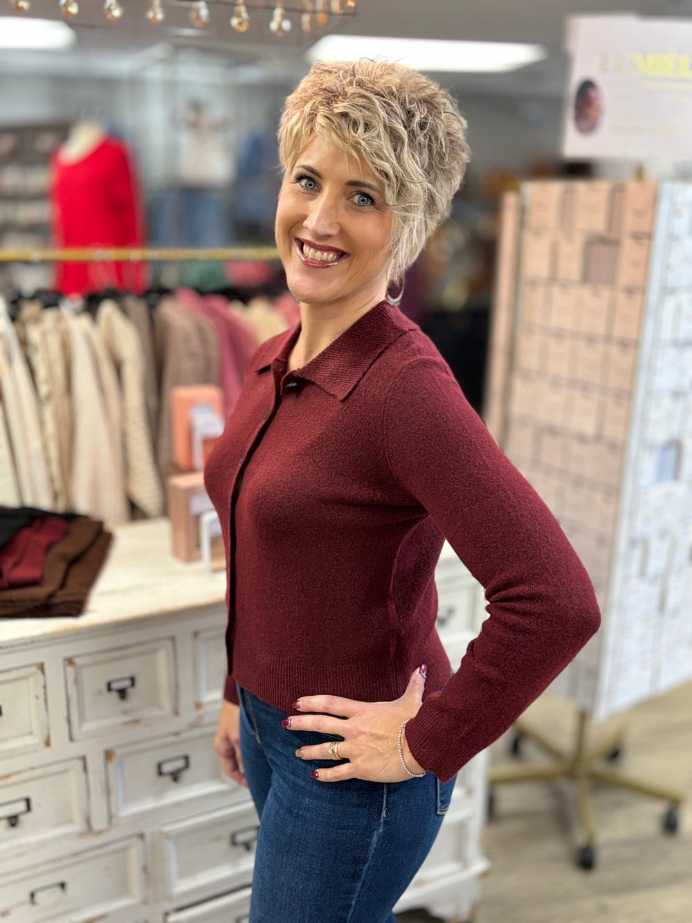 Nice and Buttoned Up Cardigan-Tops-Blu Pepper-Evergreen Boutique, Women’s Fashion Boutique in Santa Claus, Indiana