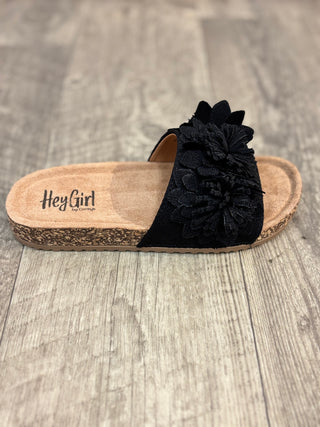 Corkys Wild Child Black Slide Sandal
