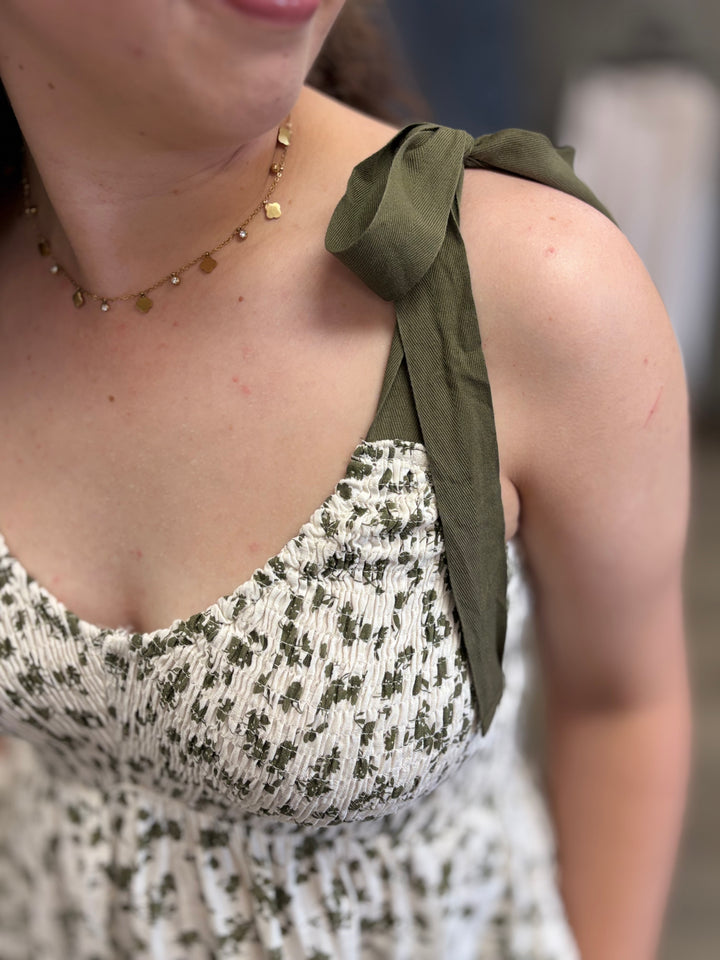 The Esme Floral Tie Dress-Dresses-Doe and Rae-Evergreen Boutique, Women’s Fashion Boutique in Santa Claus, Indiana