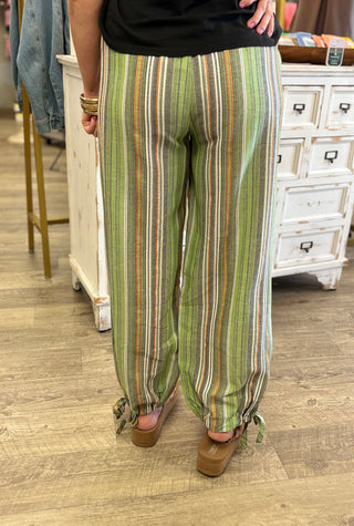 Green With Envy Striped Pants