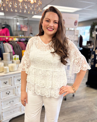 Lace Meets Crochet White Blouse