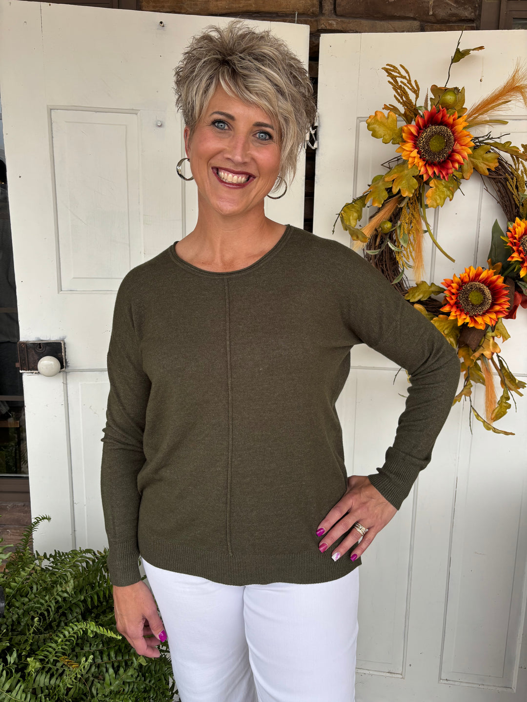 The Kennsington Front Seam Sweater-Tops-Zenana-Evergreen Boutique, Women’s Fashion Boutique in Santa Claus, Indiana