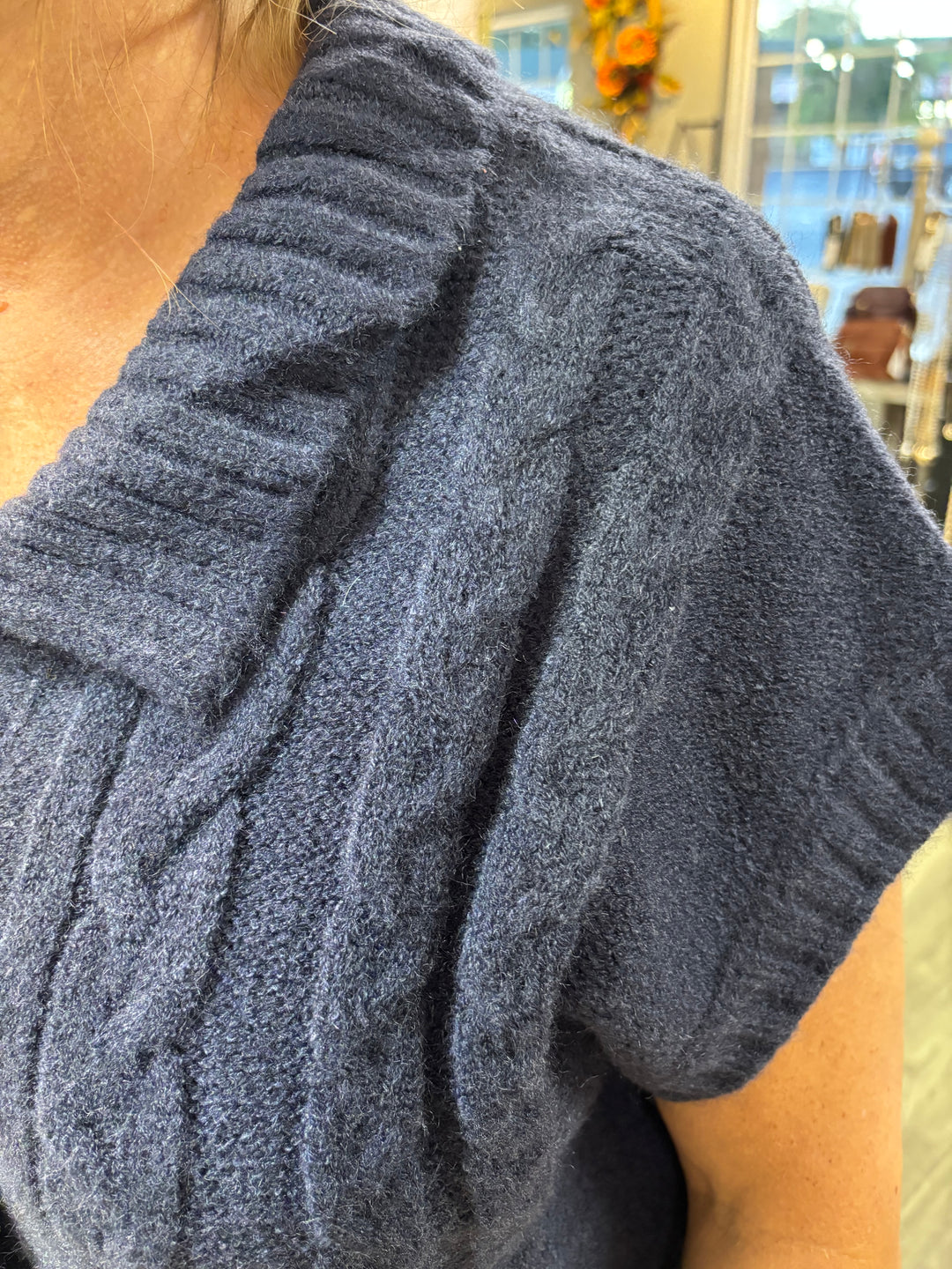 The Navy Edit Cable Knit Sweater-Tops-Sweet Lovely-Evergreen Boutique, Women’s Fashion Boutique in Santa Claus, Indiana