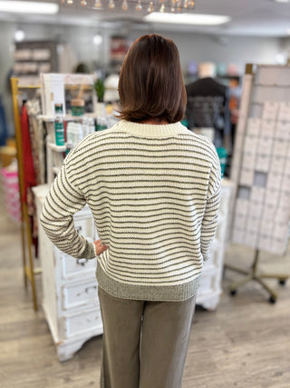 Stripe Appeal Crew Neck Sweater