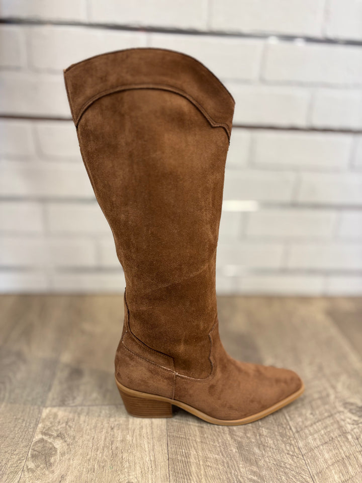 Juliette Pull On Suede Boots-Shoes-Miim-Evergreen Boutique, Women’s Fashion Boutique in Santa Claus, Indiana