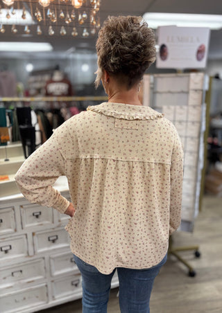 Sweet Pea Thermal Print Top-Tops-Easel-Evergreen Boutique, Women’s Fashion Boutique in Santa Claus, Indiana