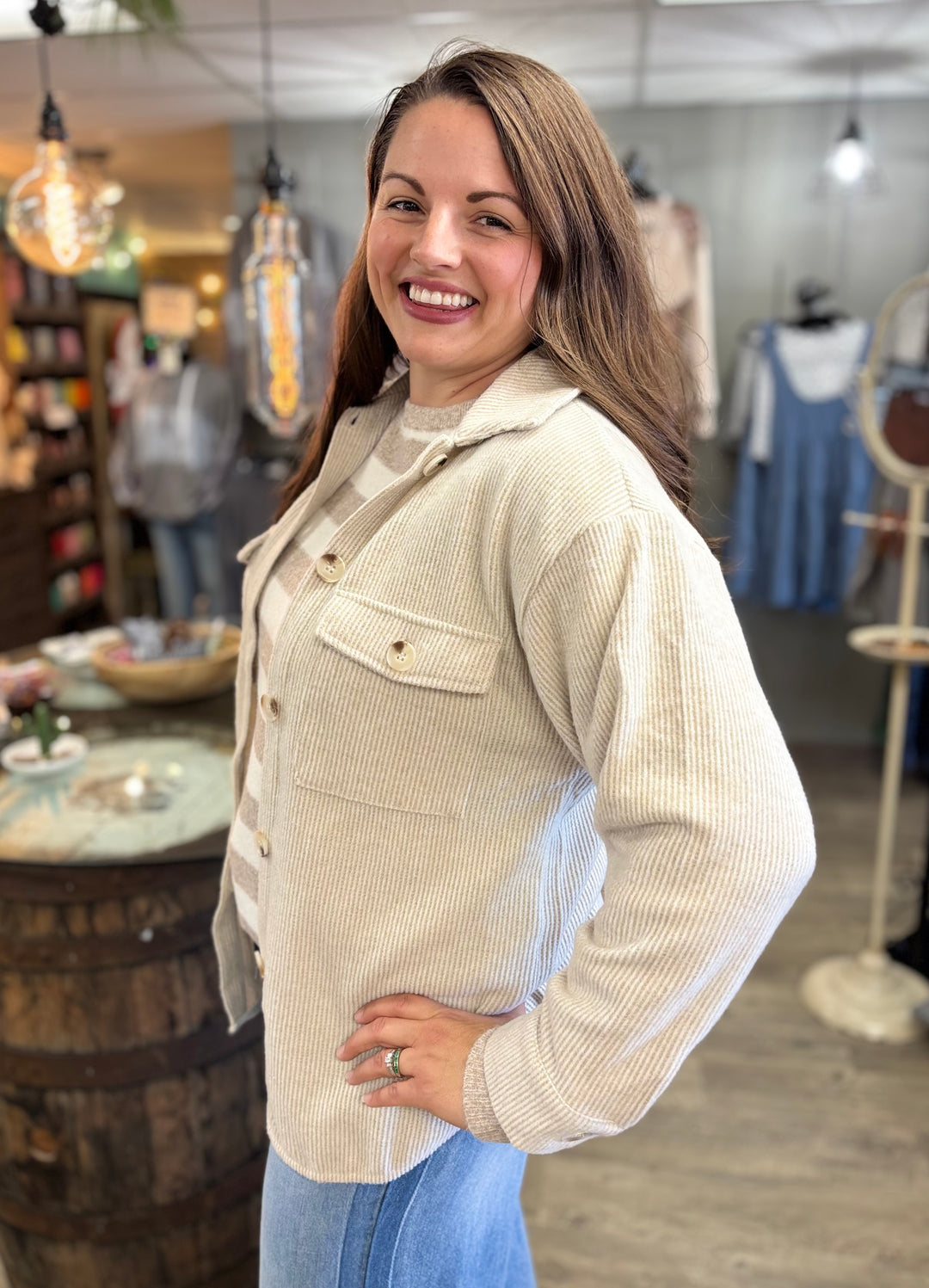 The Hangout Ribbed Shacket-Tops-Timing-Evergreen Boutique, Women’s Fashion Boutique in Santa Claus, Indiana