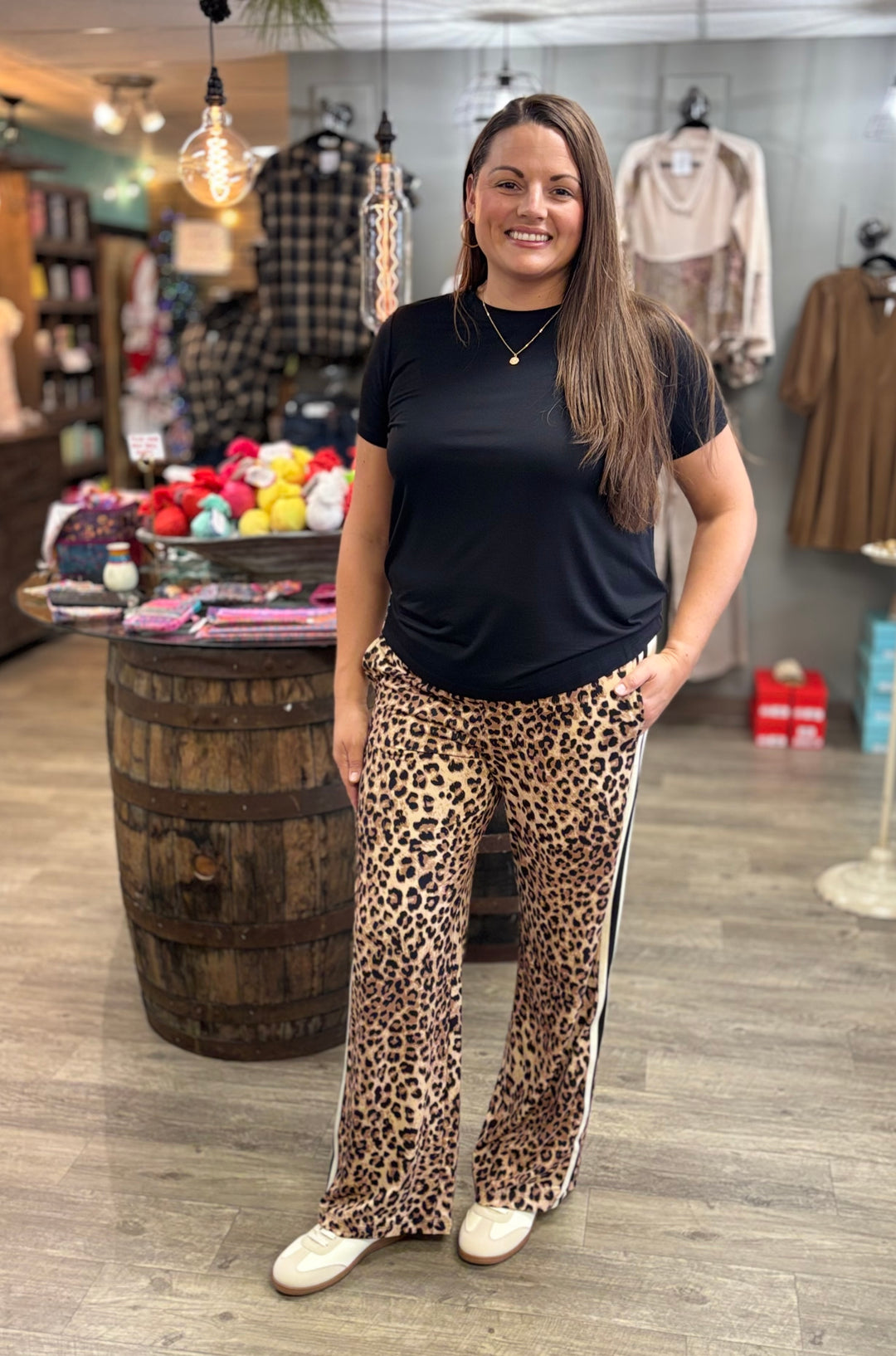 On The Prowl Leopard Print Pants-Bottoms-Rae Mode-Evergreen Boutique, Women’s Fashion Boutique in Santa Claus, Indiana